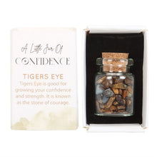 Load image into Gallery viewer, Jar of Confidence Tiger's Eye Crystal in a Matchbox