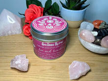 Load image into Gallery viewer, LOVE AND FRIENDSHIP - Natural Coconut Wax Candles (Rose, Geranium, Ylang Ylang, Bergamot Sandalwood)