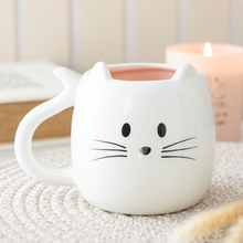 Load image into Gallery viewer, WHITE CAT SHAPED MUG