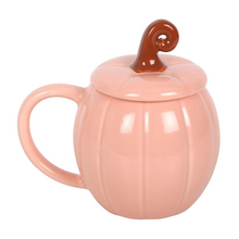 Load image into Gallery viewer, PINK CURLY PUMPKIN LIDDED MUG
