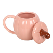 Load image into Gallery viewer, PINK CURLY PUMPKIN LIDDED MUG