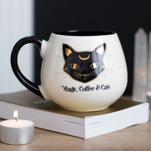 Load image into Gallery viewer, MAGIC, COFFEE & CATS ROUNDED MUG