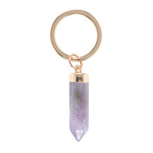 Load image into Gallery viewer, Amethyst Semi Precious Crystal Keyring