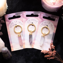 Load image into Gallery viewer, Clear Quartz Semi Precious Crystal Keyring