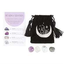 Load image into Gallery viewer, Stress Healing Crystal Set with Moon Trinket Dish