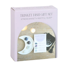 Load image into Gallery viewer, Stress Healing Crystal Set with Moon Trinket Dish