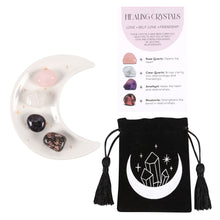 Load image into Gallery viewer, Love Healing Crystal Set with Moon Trinket Dish