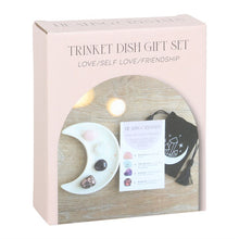Load image into Gallery viewer, Love Healing Crystal Set with Moon Trinket Dish