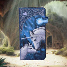 Load image into Gallery viewer, Sacred Love Unicorn Purse Blue by Lisa Parker 18.5cm