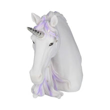 Load image into Gallery viewer, Jewelled Magnificence Small White Unicorn Bust Ornament 15cm