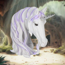 Load image into Gallery viewer, Jewelled Magnificence Small White Unicorn Bust Ornament 15cm