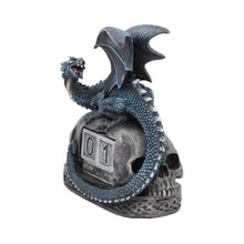 Load image into Gallery viewer, Blue Dragon and Skulls Year Keeper Gothic Calendar 14cm