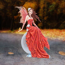 Load image into Gallery viewer, Crimsonlily by Nene Thomas 28.5cm Red Moon Fairy and Butterfly Companion Figurine
