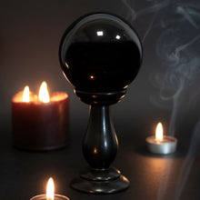 Load image into Gallery viewer, Black Crystal Ball on Stand