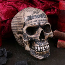 Load image into Gallery viewer, Dracula's Tale Vampire Novel Quote Skull 18.5cm