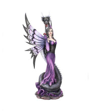 Load image into Gallery viewer, Guardians Embrace Large Dark Fairy Dragon Ornament 60cm