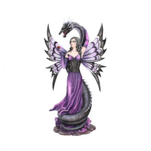 Load image into Gallery viewer, Guardians Embrace Large Dark Fairy Dragon Ornament 60cm
