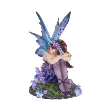 Load image into Gallery viewer, Akina Purple Blue Floral Fairy Ornament 10cm