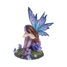 Load image into Gallery viewer, Akina Purple Blue Floral Fairy Ornament 10cm