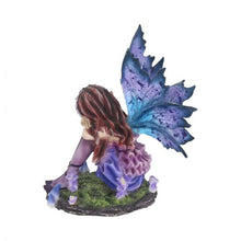 Load image into Gallery viewer, Akina Purple Blue Floral Fairy Ornament 10cm