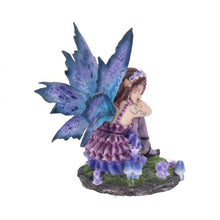 Load image into Gallery viewer, Akina Purple Blue Floral Fairy Ornament 10cm