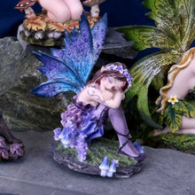 Load image into Gallery viewer, Akina Purple Blue Floral Fairy Ornament 10cm