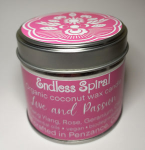 LOVE AND PASSION - Natural Coconut Wax Candles (Jasmin,  Ylang Ylang, Rose, Geranium, Clary Sage)