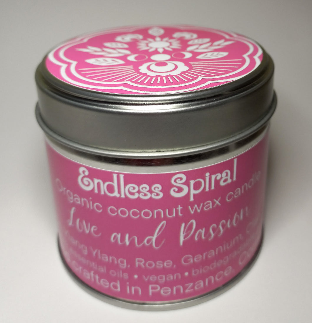 LOVE AND PASSION - Natural Coconut Wax Candles (Jasmin,  Ylang Ylang, Rose, Geranium, Clary Sage)