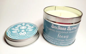 FOCUS - Natural Coconut Wax Candles (Tangerine, Orange,  Lemon, Rosemary, Peppermint)