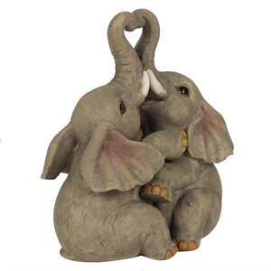 ELEPHANT EMBRACE ELEPHANT COUPLE ORNAMENT