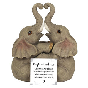 ELEPHANT EMBRACE ELEPHANT COUPLE ORNAMENT