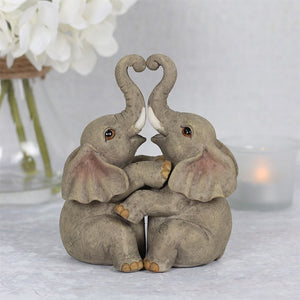 ELEPHANT EMBRACE ELEPHANT COUPLE ORNAMENT