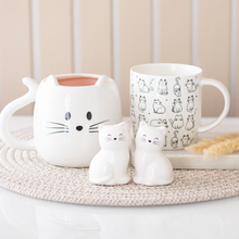 Load image into Gallery viewer, WHITE CAT SHAPED MUG
