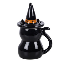 Load image into Gallery viewer, FRIGHTFUL FOLK BLACK CAT LIDDED MUG
