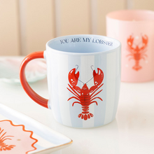 Load image into Gallery viewer, YOU ARE MY LOBSTER STRIPED MUG
