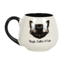 Load image into Gallery viewer, MAGIC, COFFEE &amp; CATS ROUNDED MUG
