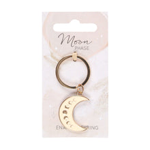 Load image into Gallery viewer, Moon Phase Crescent Enamel Keyring
