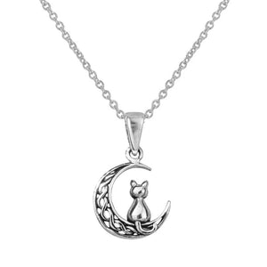 Celtic Moon Cat Necklace