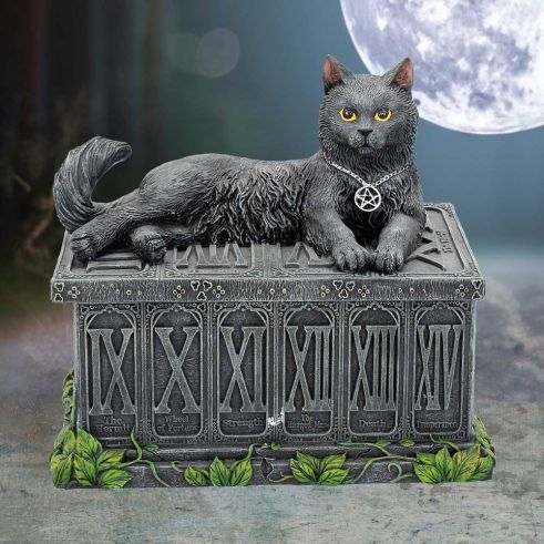 Fortune's Watcher Cat Familiar Tarot Box 17cm