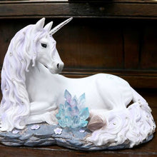 Load image into Gallery viewer, Jewelled Tranquillity Figurine White Unicorn and Crystal Ornament 19cm
