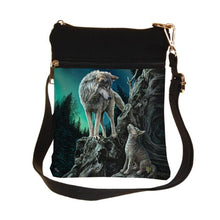 Load image into Gallery viewer, Guidance Wolf and Pup Small Shoulder Bag by Lisa Parker 23cm
