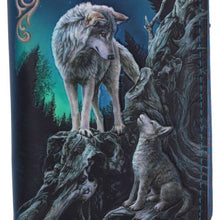 Load image into Gallery viewer, Guidance Wolf Pup Embossed Purse Turquoise by Lisa Parker 18.5cm
