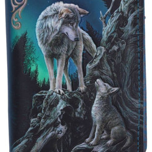 Guidance Wolf Pup Embossed Purse Turquoise by Lisa Parker 18.5cm