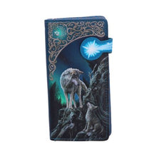 Load image into Gallery viewer, Guidance Wolf Pup Embossed Purse Turquoise by Lisa Parker 18.5cm
