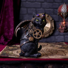 Load image into Gallery viewer, Feline Flight 22.7cm Steampunk Black Cat Pilot Figurine
