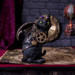 Feline Flight 22.7cm Steampunk Black Cat Pilot Figurine