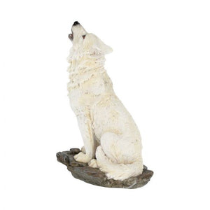 Storms Cry Howling White Wolf Figure 20cm