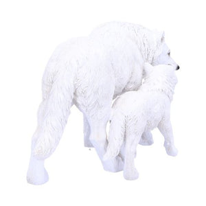 Winter Offspring Mother and Wolf Pup Ornament 27.5cm