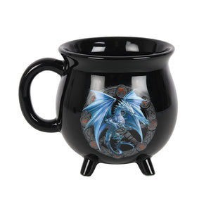 BLUE DRAGON CAULDRON MUG BY ANNE STOKES