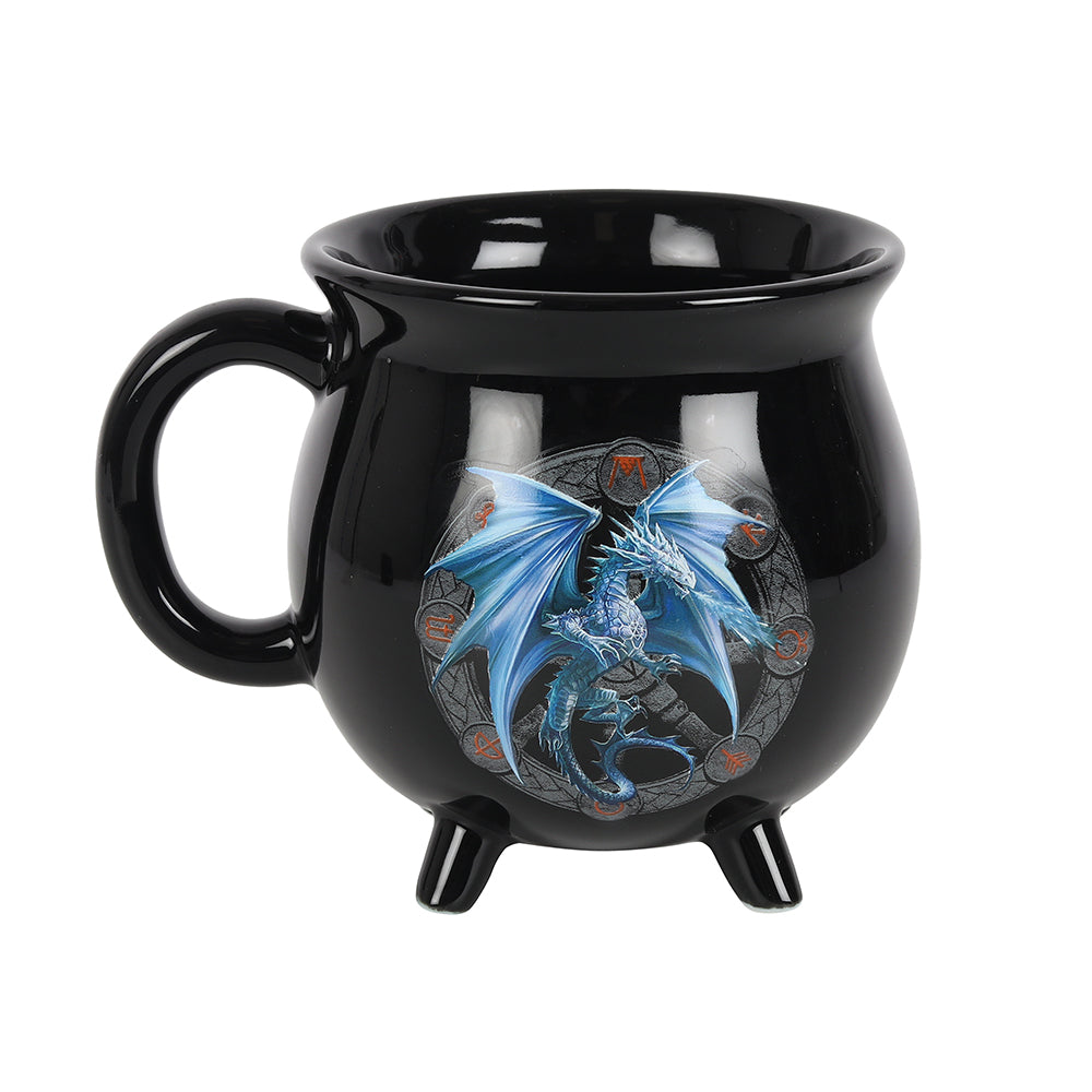 BLUE DRAGON CAULDRON MUG BY ANNE STOKES